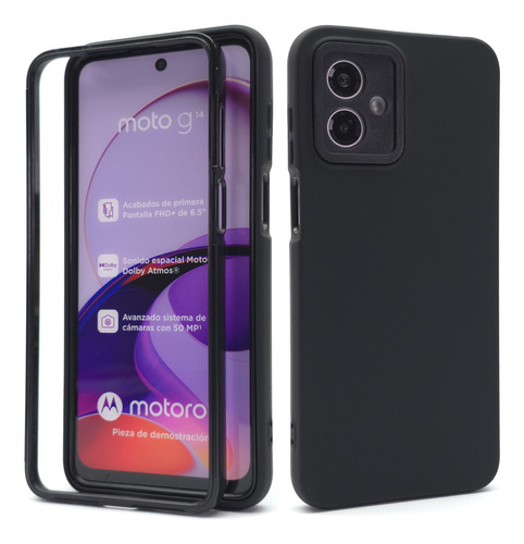 Funda + Marco Protector Pantalla Para Moto G14 Protector 360