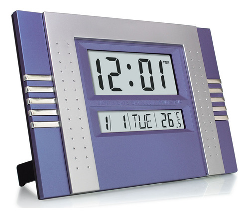 Relógio De Parede Digital Data Temperatura E Alarme Pilha