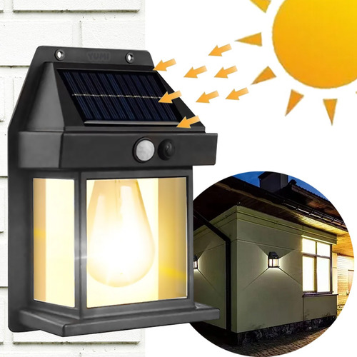 Arandela Retrô Solar Lâmpada Filamento Led Branco Quente 