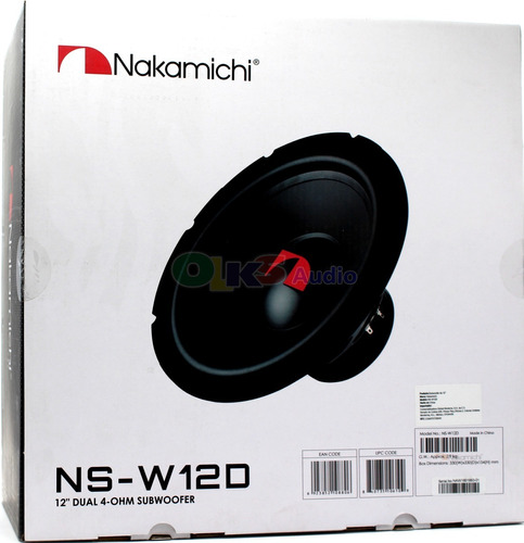 Subwoofer Doble Bobina 12 Pul 120w Rms Nakamichi Ns-w12d