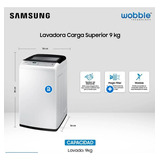 Lavadora Automática Samsung Wa90h4400sw1zs Blanca 9kg 220 v