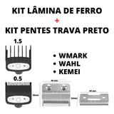 Pentes De Trava Preto + Lâmina De Aço Para Máquina Kit Salão