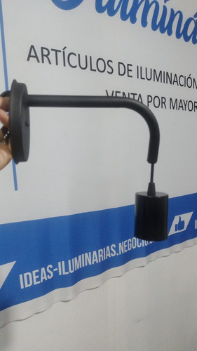 Aplique Una Luz Suspendido Grifa Negra A Pared E27