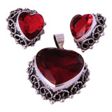 Joyería De Plata Aretes Mujer Collar Cadena Dije De Corazón 