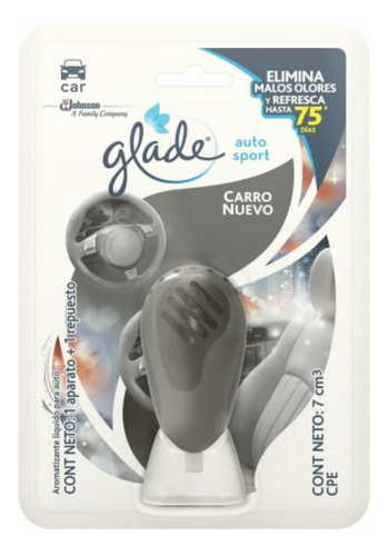 Glade Auto Sport Difusor, Aromatizante Para Auto, Elimina