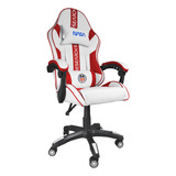 Silla De Escritorio Nasa Jupiter Gamer Ergonómica Blanca Y Rojo Con Tapizado De Tejido Sintético Pu