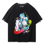 Camiseta De Manga Corta Estampado De Algodón Hatsune Miku