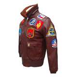 Chaqueta Aviador Topgun G1 Cuero Vacuno Hombre Adulto.