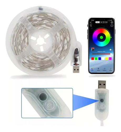 Tira De Luces Led De 10m Rgb Usb Bluetooth Control Por App