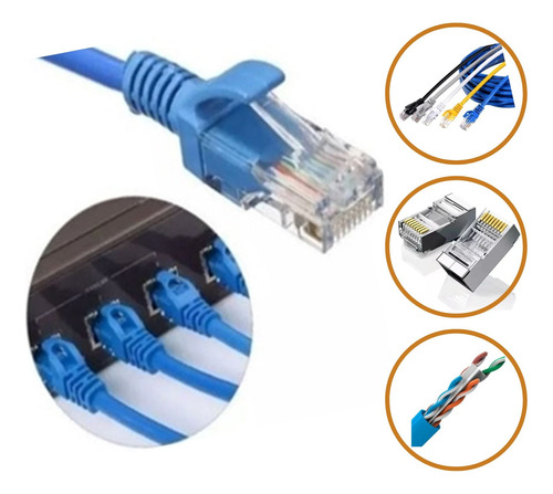 Cabo De Rede Internet Utp 15m Cat6¨100% Cobre Rj45 Crimpado