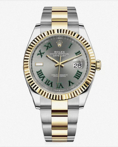 Relógio Rolex Datejust Cinza Misto Com Caixa E Certificado