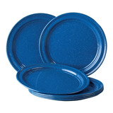 Juego De Plato Base De Peltre, 6 Piezas Azul