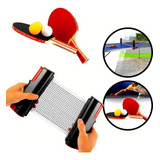 Kit Completo Pingpong 2 Raquetes 3 Bolinhas 1 Rede Retrátil 