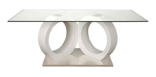 Mesa De Comedor Rectangular Vidrio Moderna 2 Metros - Luxury