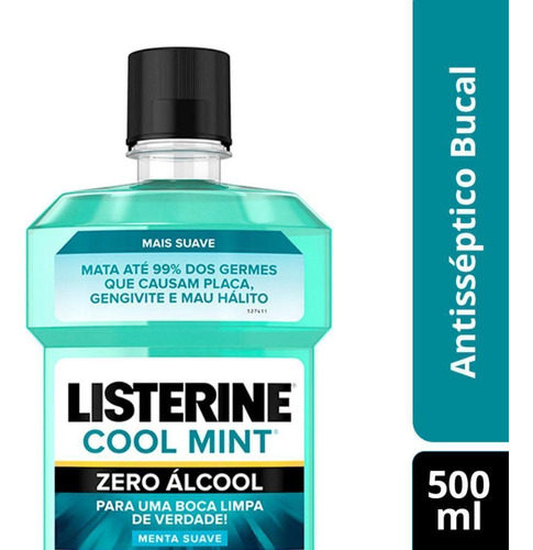 Antisséptico Bucal Listerine Cool Mint Suave S/ Álcool 500ml