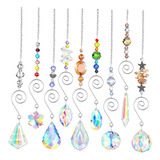 .. 9 Piezas De Cristales , Colgantes Suncatchers Beads Chain