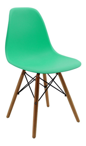 Silla Eames Para Comedor, Sala, Con Patas En Madera