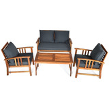 Juego De Muebles De Jardin De Madera Acacia 4 Piezas