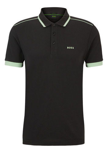 Polo Boss Para Hombre De Piqué De Algodón Con Rayas