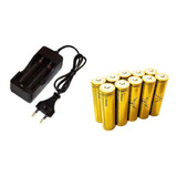 Kit Carregador Duplo 3.7/4.2v+10 Bateria 18650 4.2v 8800mah 