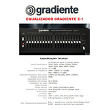 Catálogo / Folder : Equalizador Gradiente E1 # Novo Okm.