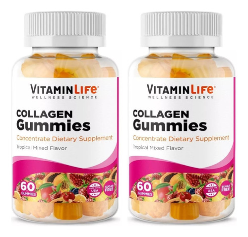 Pack 2 Frascos Collagen Gummies / 120 Gomitas / Vitamin Life