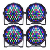 4x Refletor Par Led 54x3w Rgbw Slim Dmx Profissional Festas