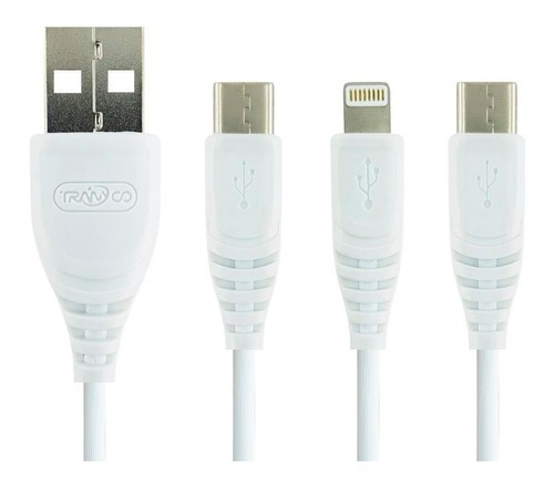 Cable Usb 3 En 1 Micro Usb / Type C / Lightning Celular Tabl