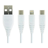 Cable Usb 3 En 1 Micro Usb / Type C / Lightning Celular Tabl