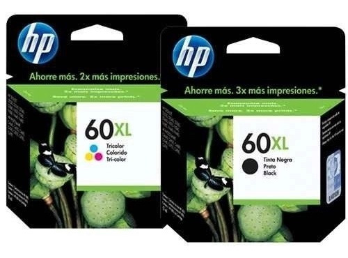 Kit Cartucho Original Hp 60 Xl Preto E 60 Xl Color Novo 4492