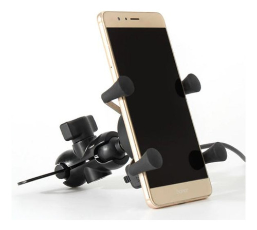 Soporte Para Celular Con Cargador Usb  X Grip Moto Espejo