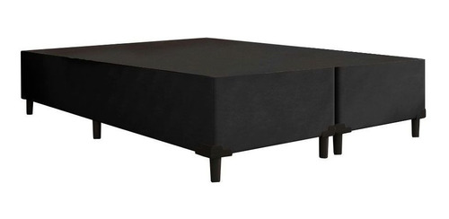 Cama Box Queen 1,58 M Com 38cm De Altura Prince Suede Preto