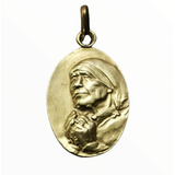 Medalla Oro 10k Teresa De Calcuta #1130bautizo Comunión 