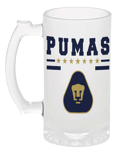 Tarro Cervecero 16oz Pumas. Campeonatos