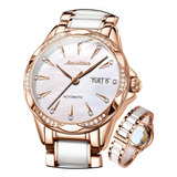 Reloj De Mujer Automático Con Cara Blanca, Reloj De Mujer, M