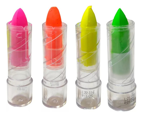 Labial Fluor Glow Pinta Cara Maquillaje Brilla Luz Uv X 4