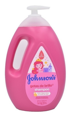 Shampoo Johnson's Baby Gotas De Brillo De Aceite De Argán En Dosificador De 1l Por 1 Unidad