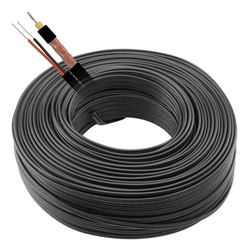 Cabo Coaxial Cftv 4mm Bip Blindado 90% Malha 50m Pg42