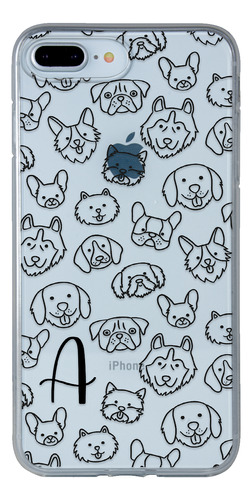 Funda Para iPhone Perritos Mascota Con Tu Letra Inicial