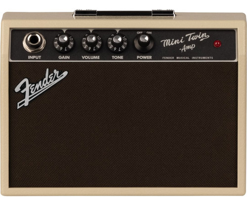 Mini Amplificador P/ Guitarra Fender Mini 65 Twin Amp Blonde Cor Bege Claro E Marrom Escuro