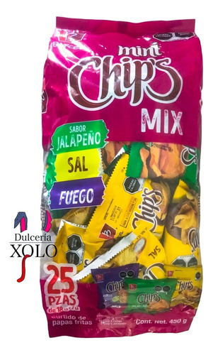 Frituras Mini Chips Mix Barcel 25pz De 18g C/u