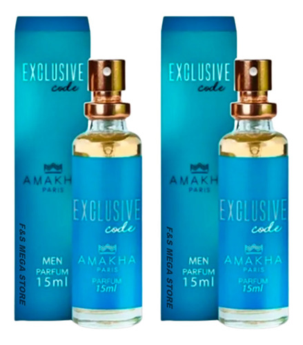 Kit 2 Perfume Masculino Exclusive Code Amakha Paris Bolso