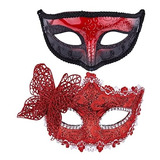 Máscaras Venecianas Para Fiestas 2 Unidades Roja
