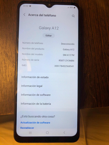 Celular Galaxy A12 128 Gb Negro