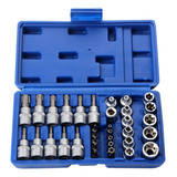 Kit De Enchufes E-torx Storage, 34 Unidades, Enchufes Con Tr