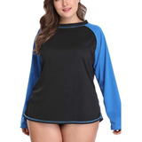 Lhy Camisa De Natación Para Mujer Talla Grande Color Block