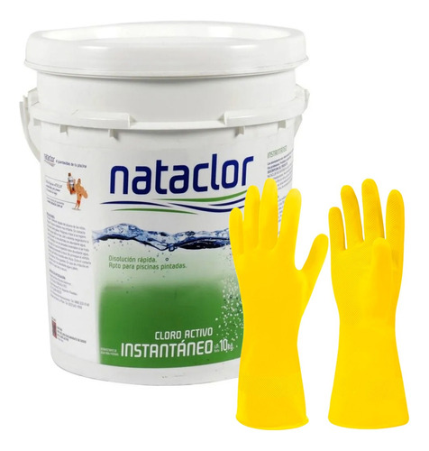 Guantes Prof Afelpado + Cloro Granulado 10 Kg Nataclor Mm