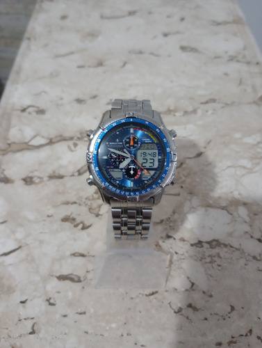 Relógio Citizen C320 Navisurf Azul Série Prata Top.