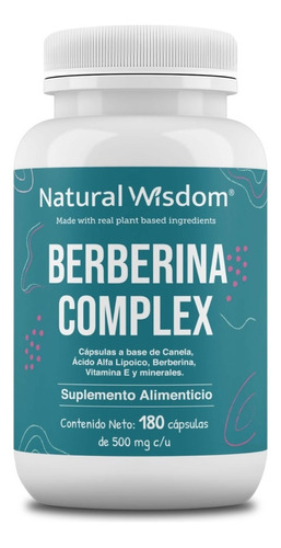 Natural Wisdom Berberina Complex  Magnesio Canela Zinc Vitamina E 180u Sabor Sin Sabor