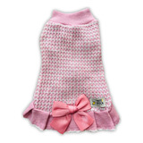 Roupa Pet Inverno Vestido Tricô Para Cachorro Chanel Rosa